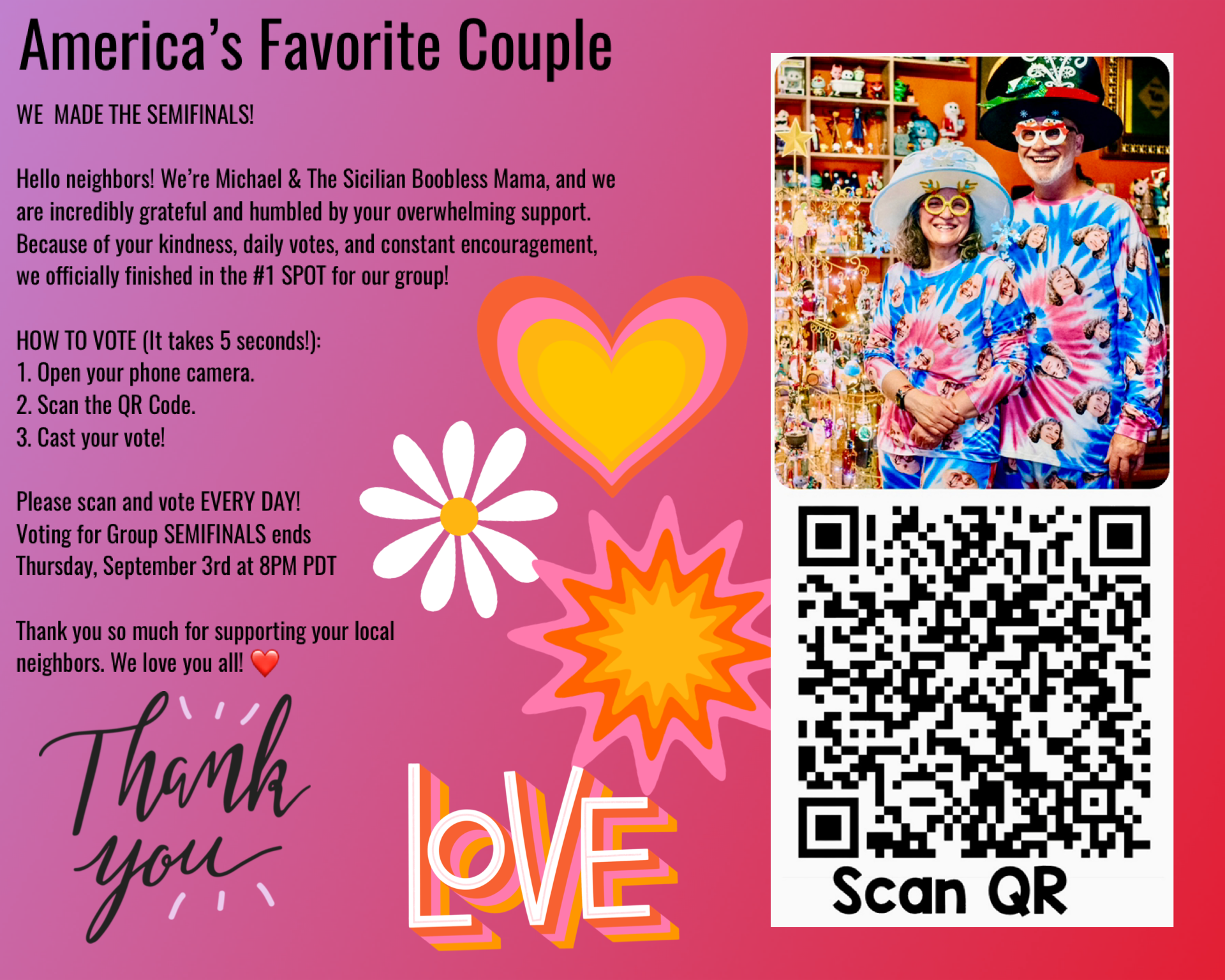 America’s Favorite Couple Competition Semifinals LINK